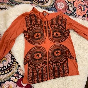 Trippy Eye Hooded Long Sleeve T-Shirt